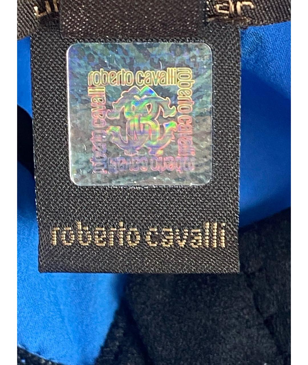 ROBERTO CAVALLI Синяя полиэстеровая майка, фото 6
