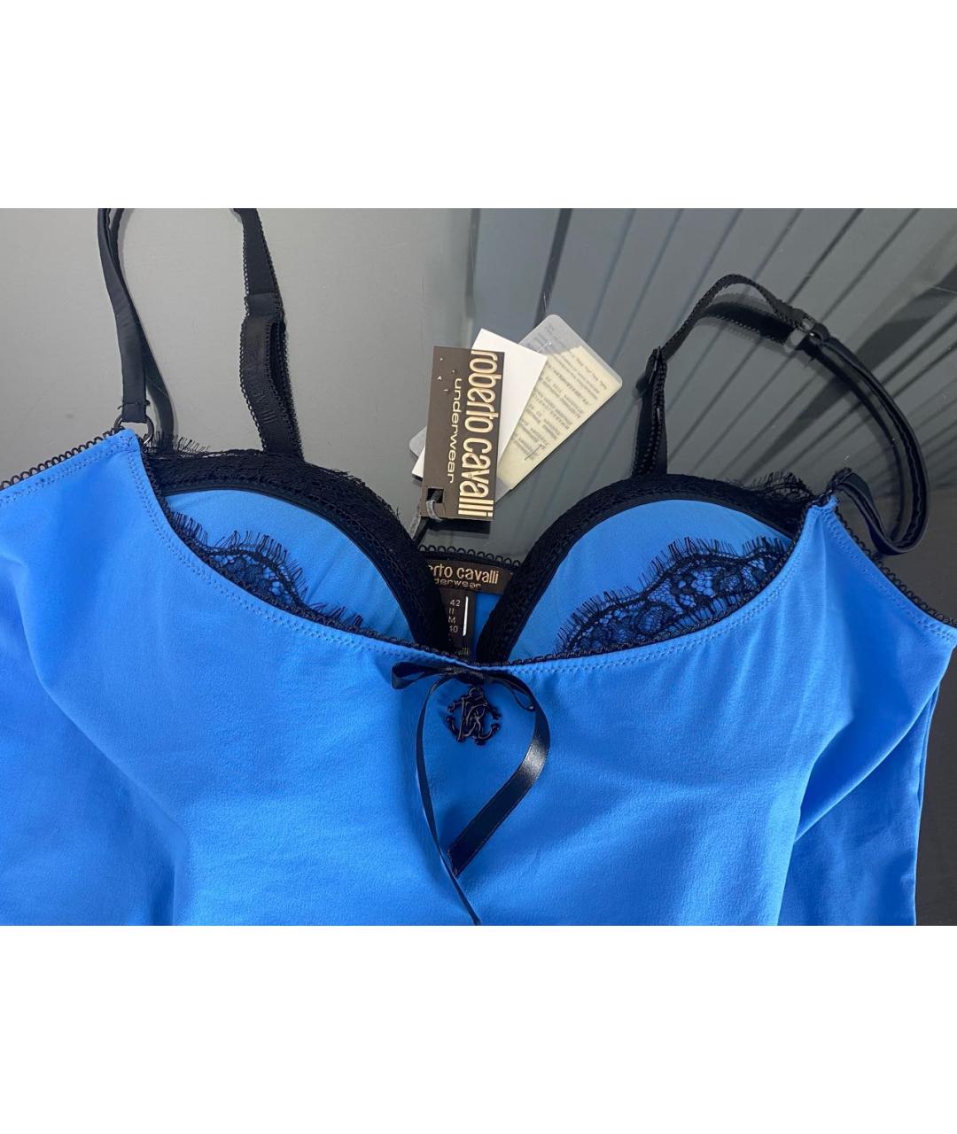 ROBERTO CAVALLI Синяя полиэстеровая майка, фото 8