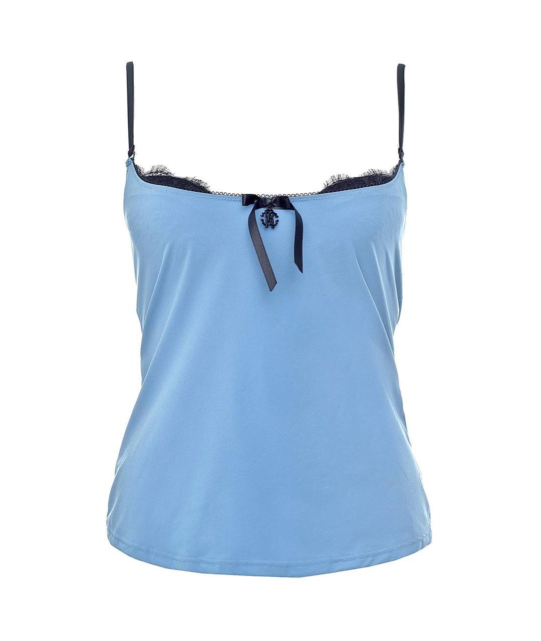 ROBERTO CAVALLI Синяя полиэстеровая майка, фото 1