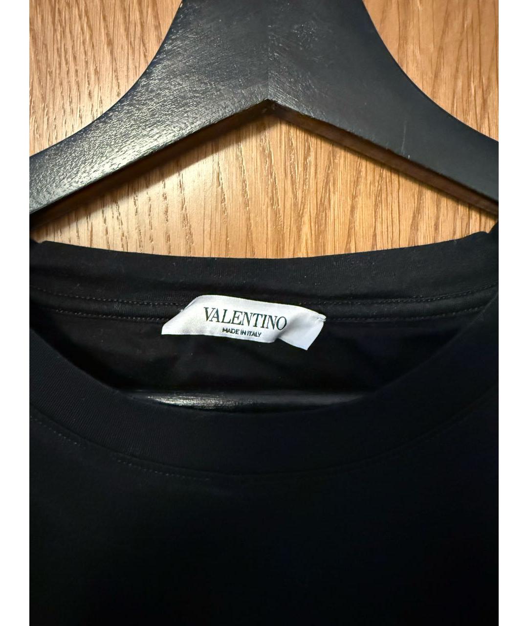 VALENTINO Черная хлопковая футболка, фото 3
