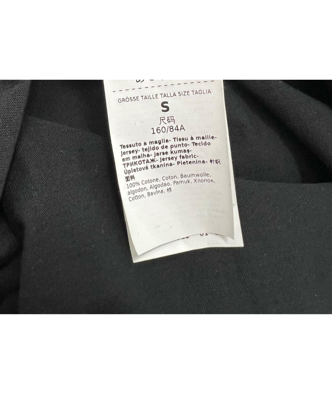 'S MAX MARA Черная хлопковая футболка, фото 3