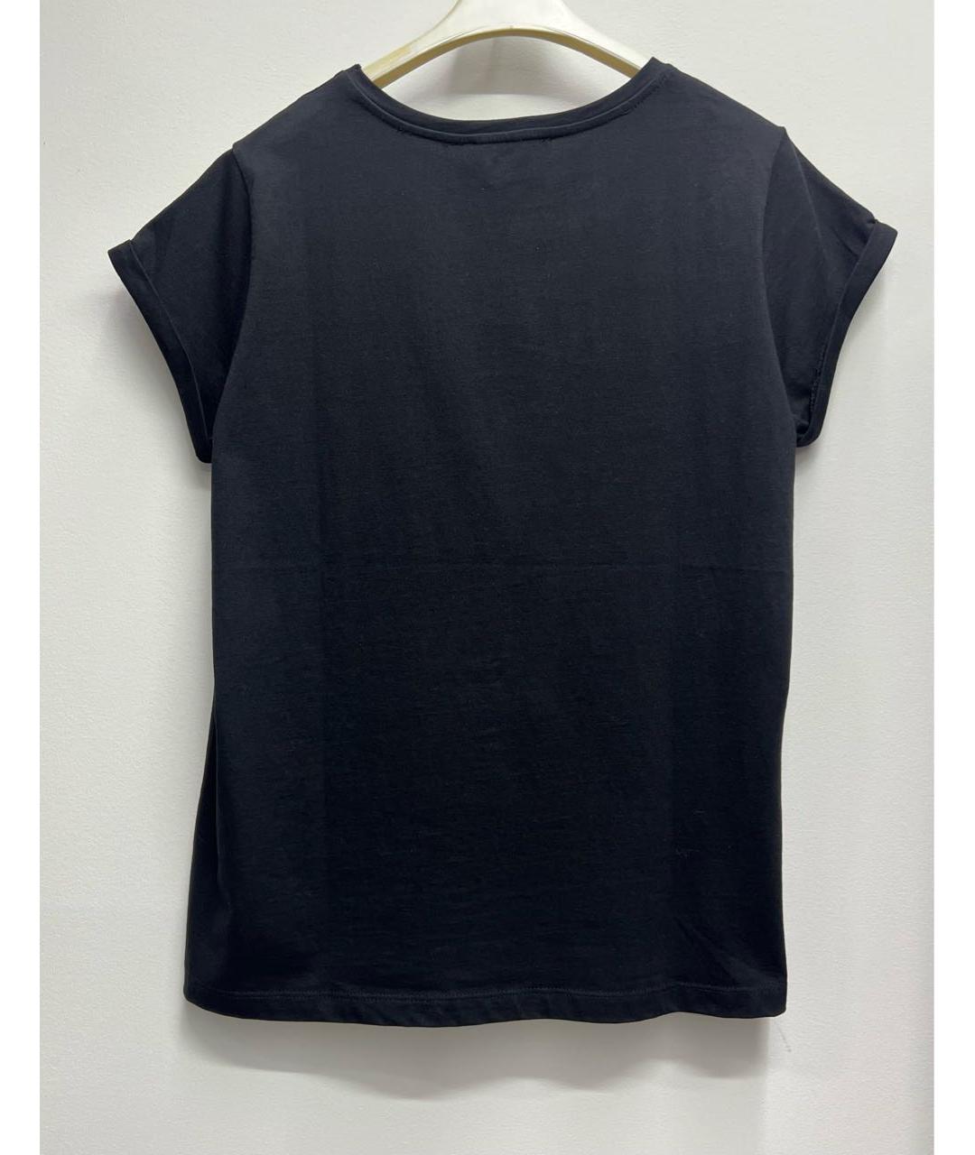 'S MAX MARA Черная хлопковая футболка, фото 2