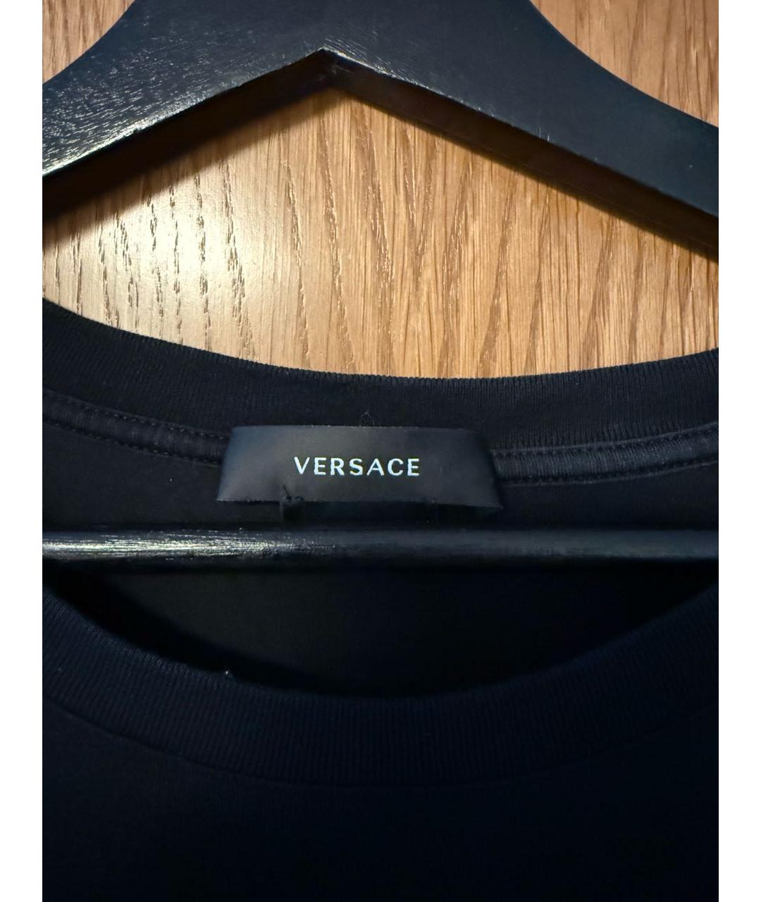 VERSACE Черная хлопковая футболка, фото 2