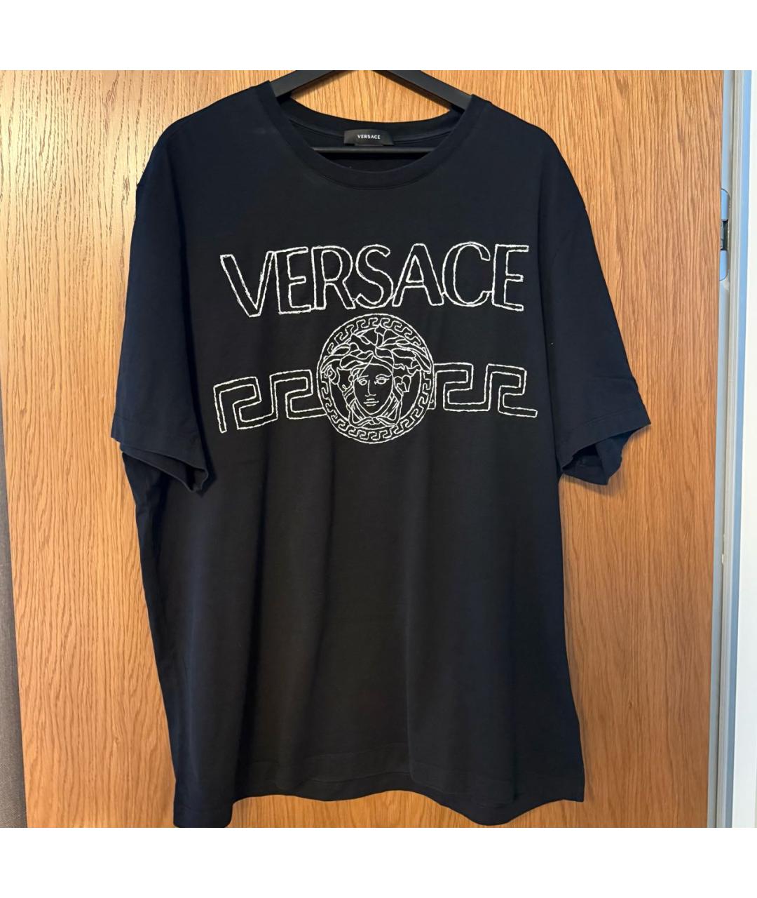 VERSACE Черная хлопковая футболка, фото 5