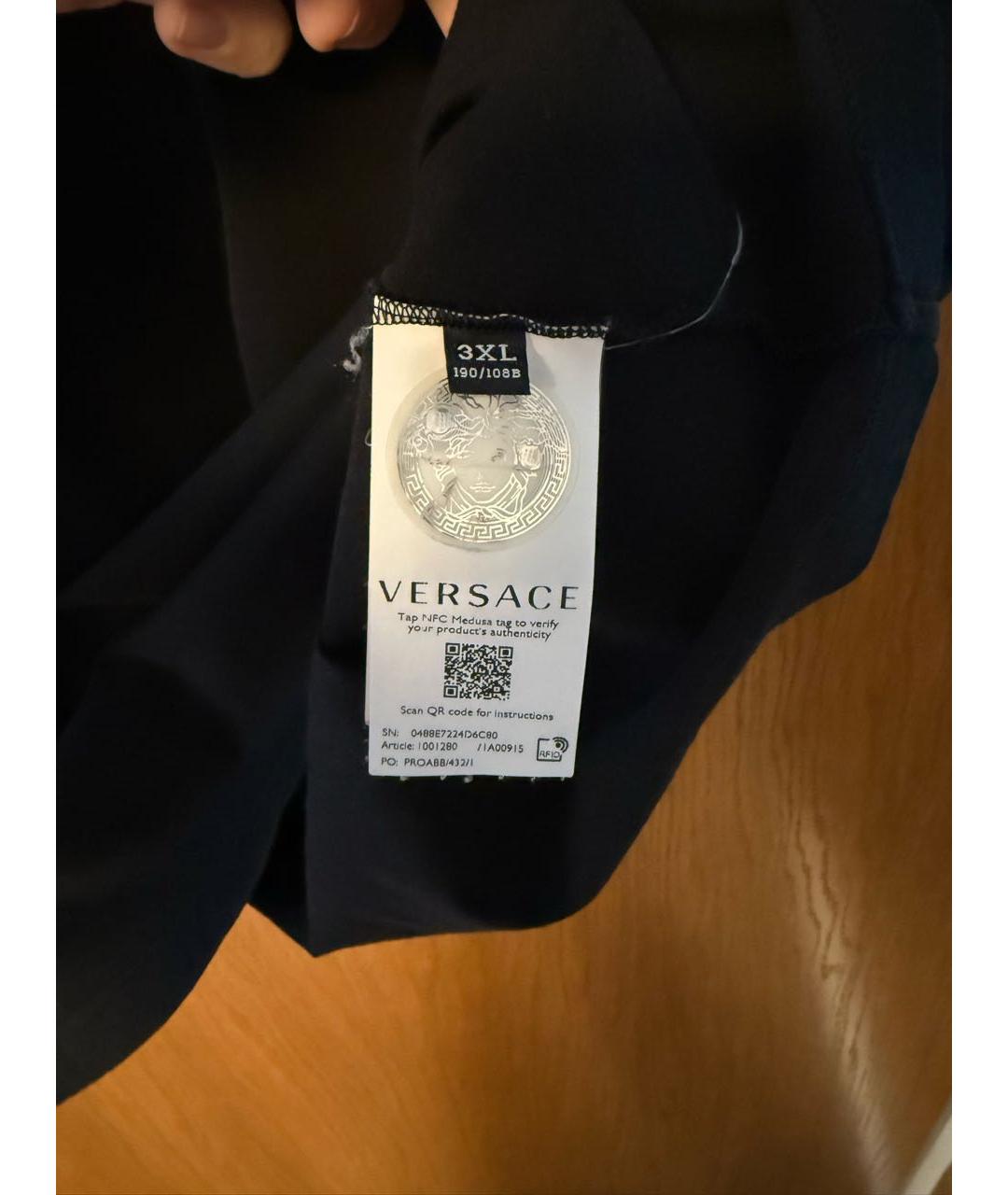 VERSACE Черная хлопковая футболка, фото 3