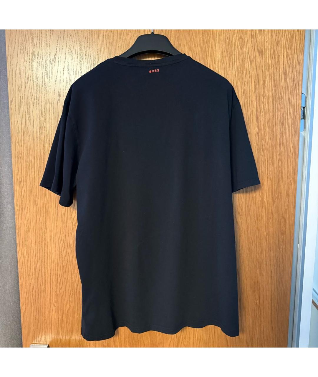 HUGO BOSS Черная хлопковая футболка, фото 4