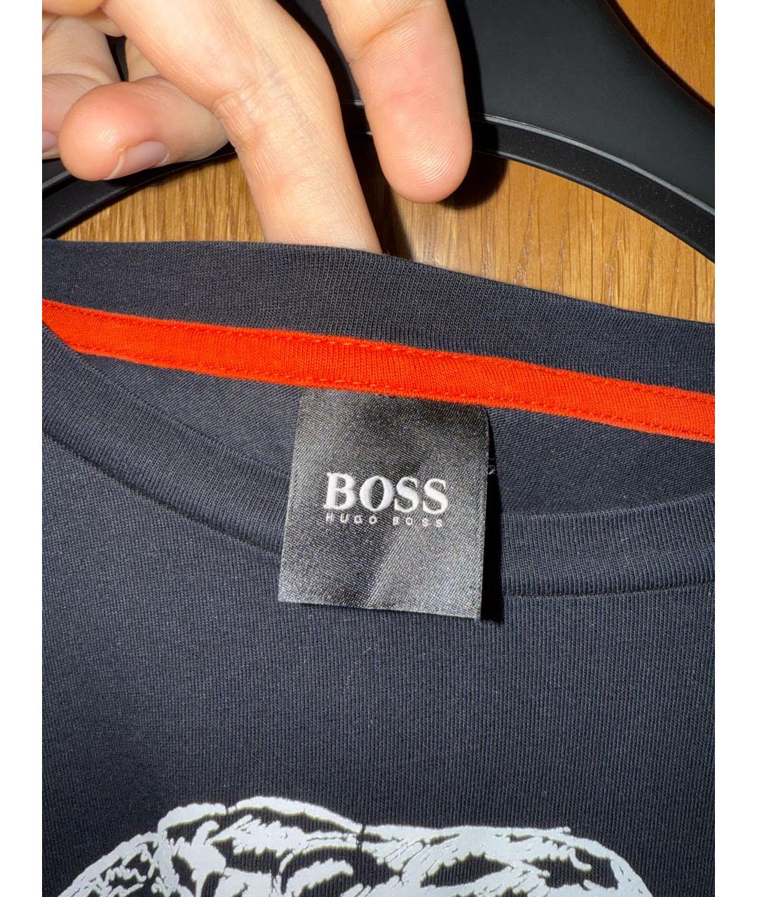 HUGO BOSS Черная хлопковая футболка, фото 2