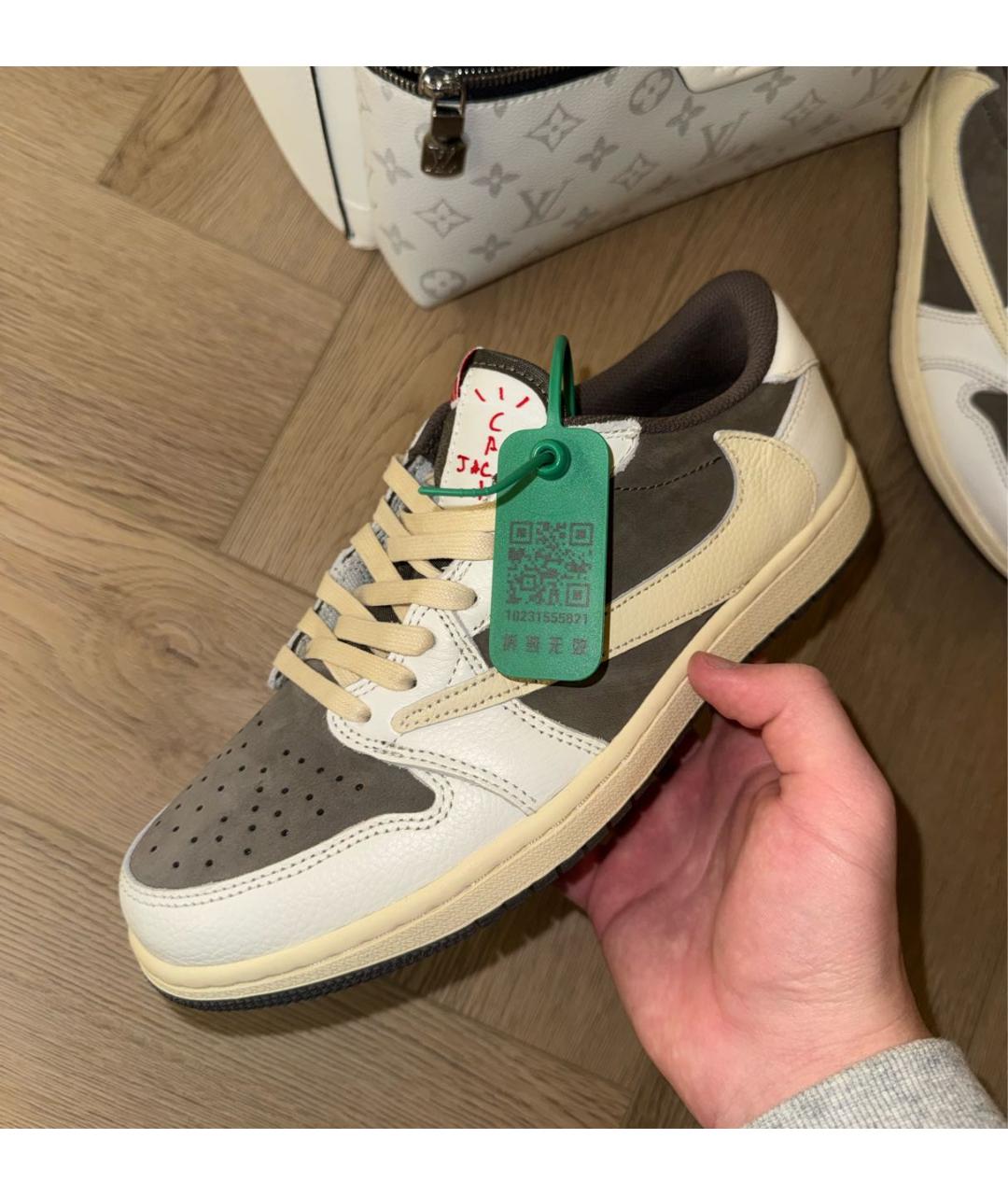 CACTUS JACK BY TRAVIS SCOTT Бежевые кожаные кеды, фото 2