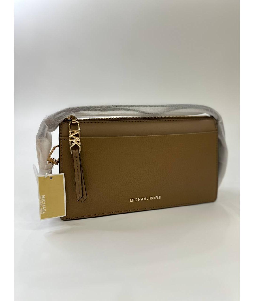 MICHAEL KORS Коричневая кожаная сумка через плечо, фото 4