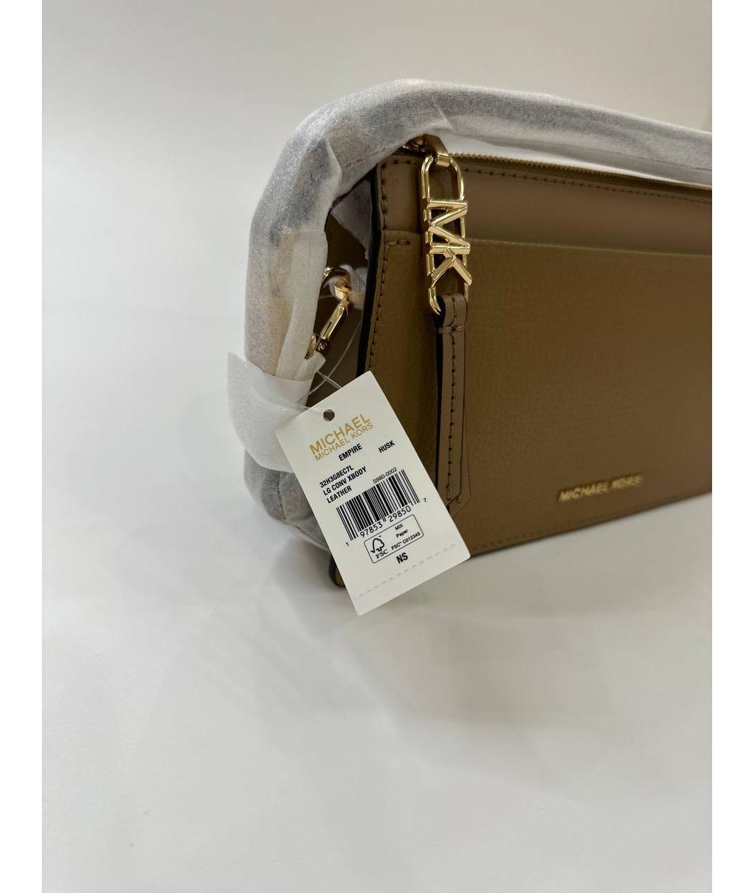 MICHAEL KORS Коричневая кожаная сумка через плечо, фото 5