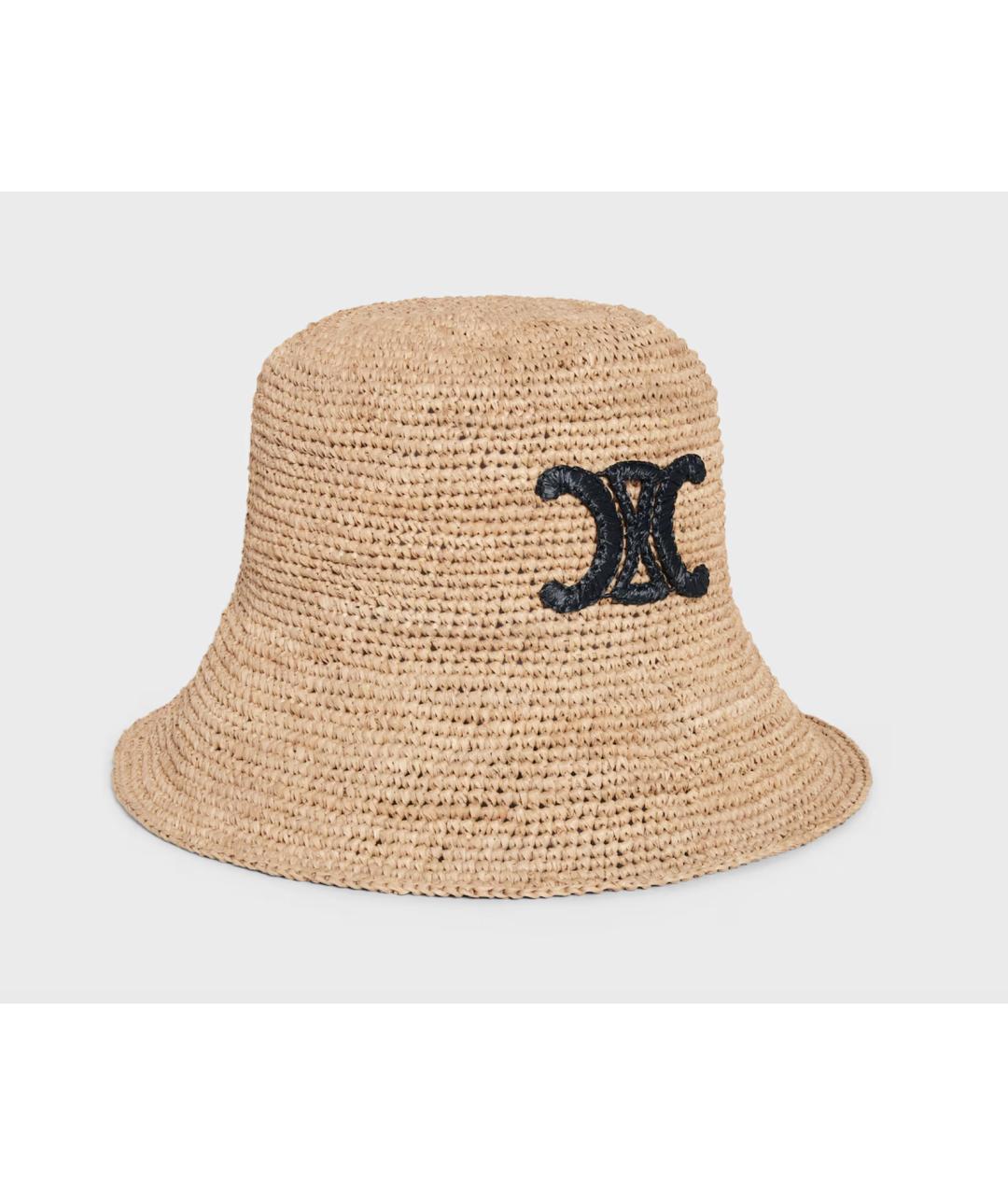 CELINE Бежевая соломенная панама, фото 2