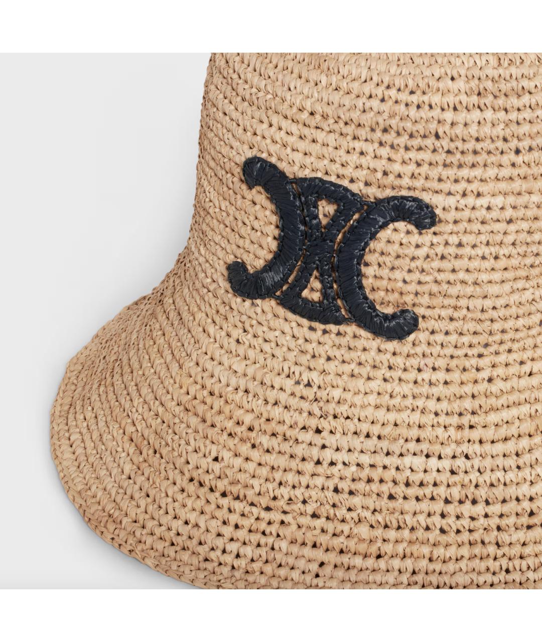 CELINE Бежевая соломенная панама, фото 3