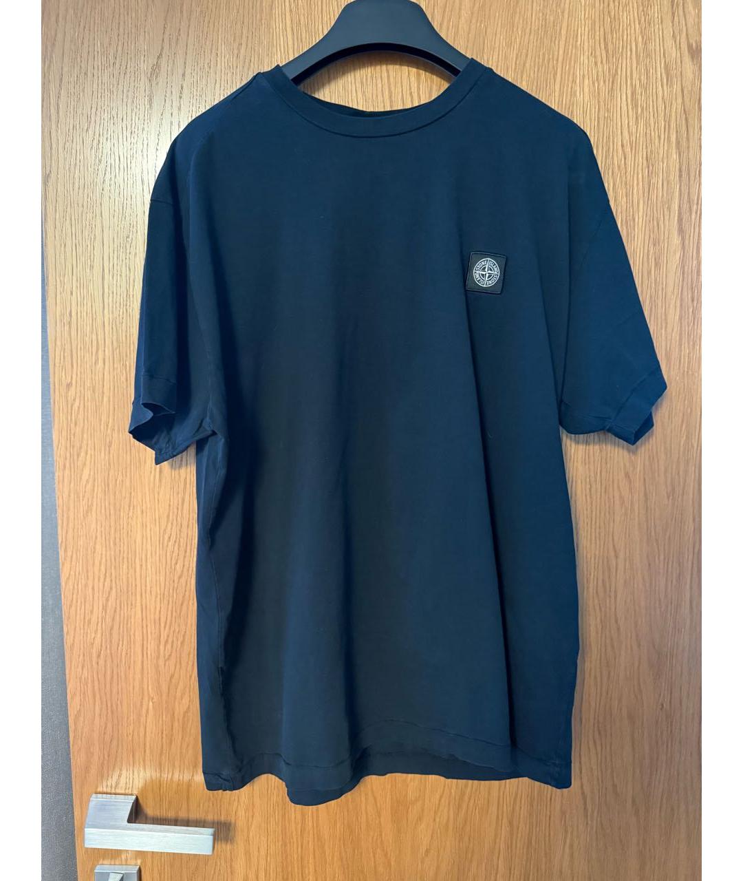 STONE ISLAND Черная хлопковая футболка, фото 6