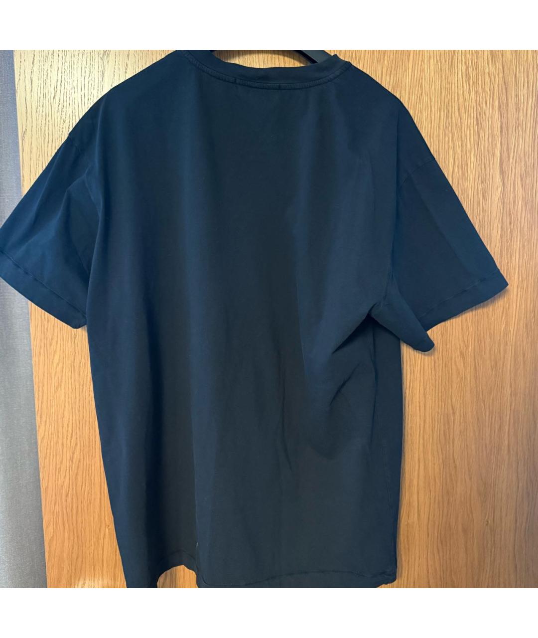 STONE ISLAND Черная хлопковая футболка, фото 5