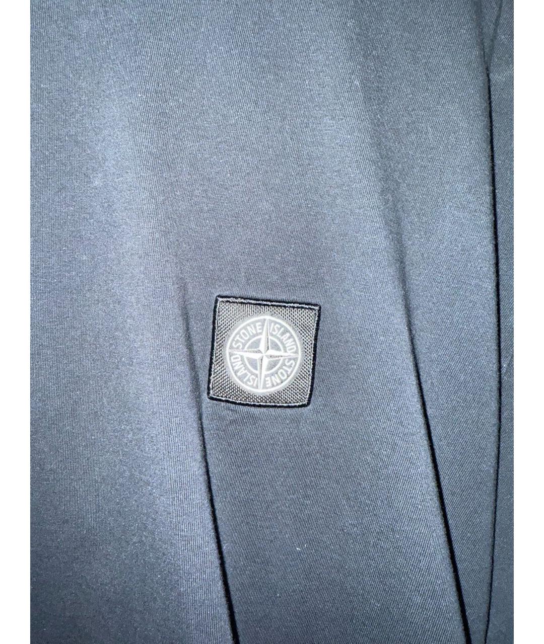 STONE ISLAND Черная хлопковая футболка, фото 2