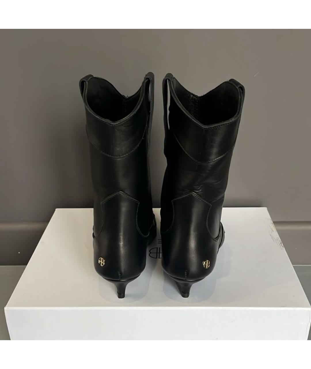 ANINE BING Черные кожаные ботильоны, фото 4