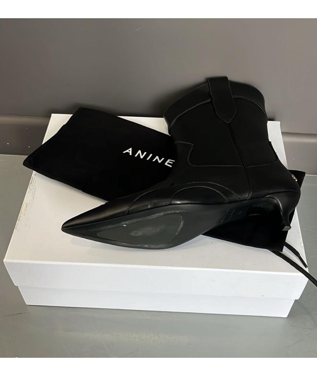 ANINE BING Черные кожаные ботильоны, фото 3