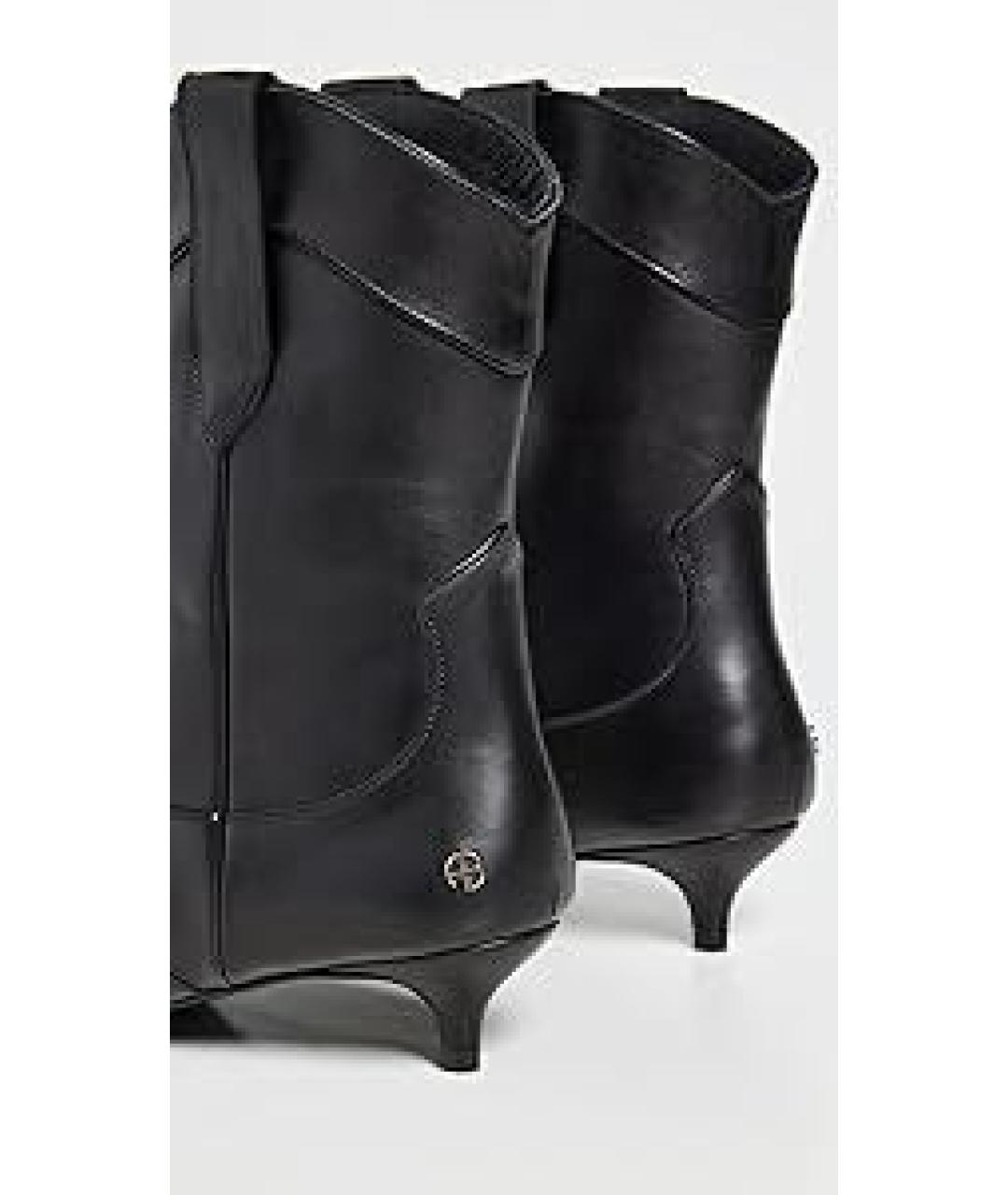 ANINE BING Черные кожаные ботильоны, фото 2