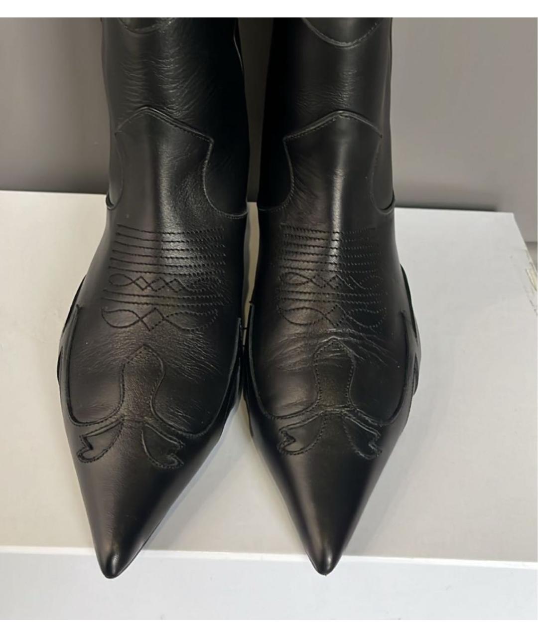 ANINE BING Черные кожаные ботильоны, фото 5