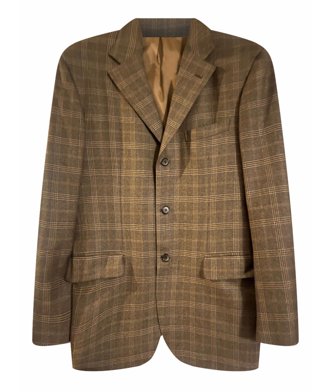 BRIONI Горчичный шерстяной пиджак, фото 1