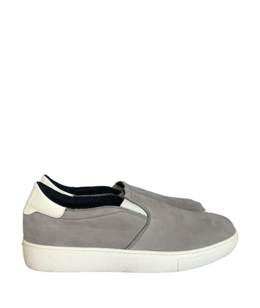 GIAN MARCO LORENZI Серые нубуковые слипоны, фото 1