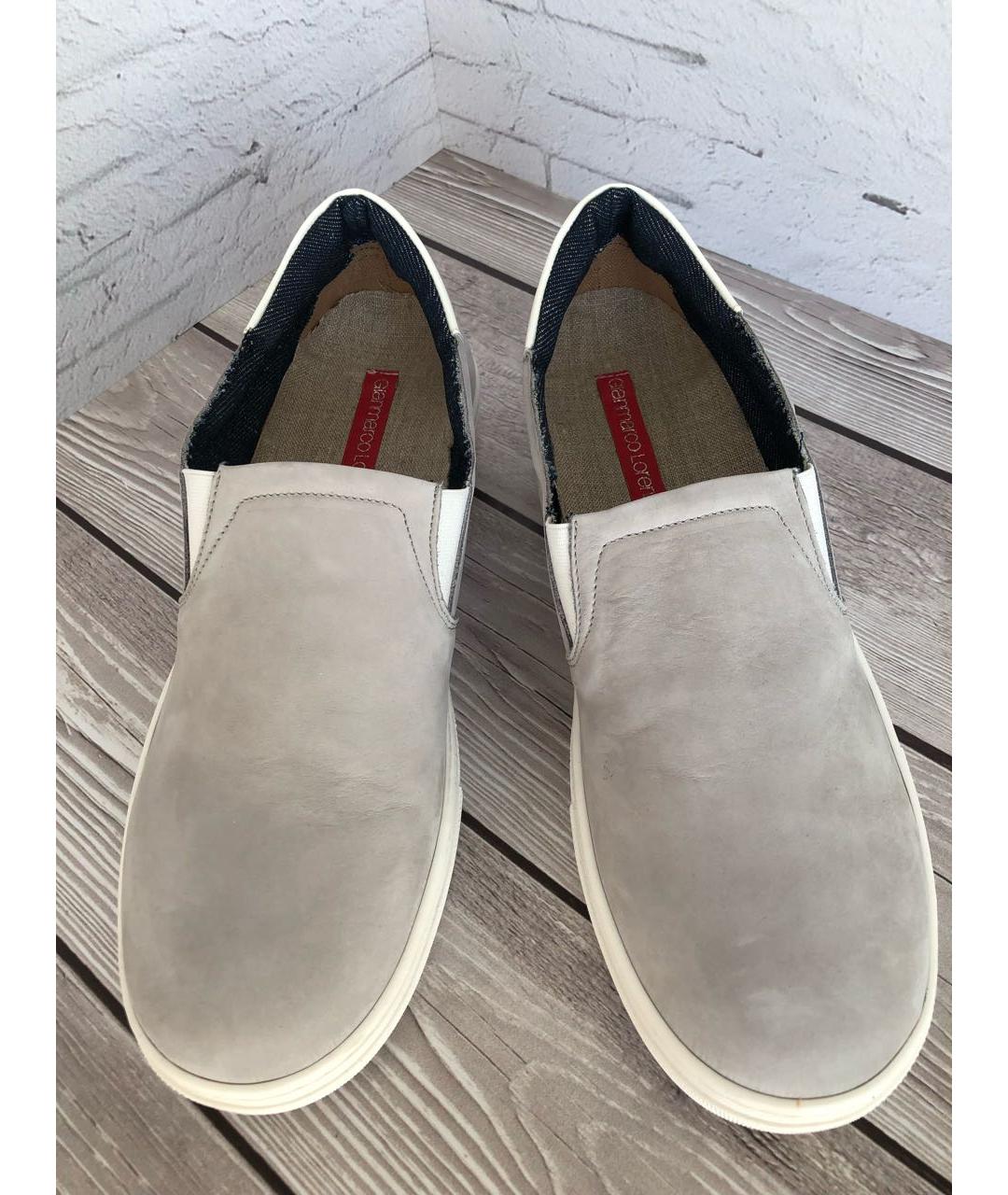 GIAN MARCO LORENZI Серые нубуковые слипоны, фото 3