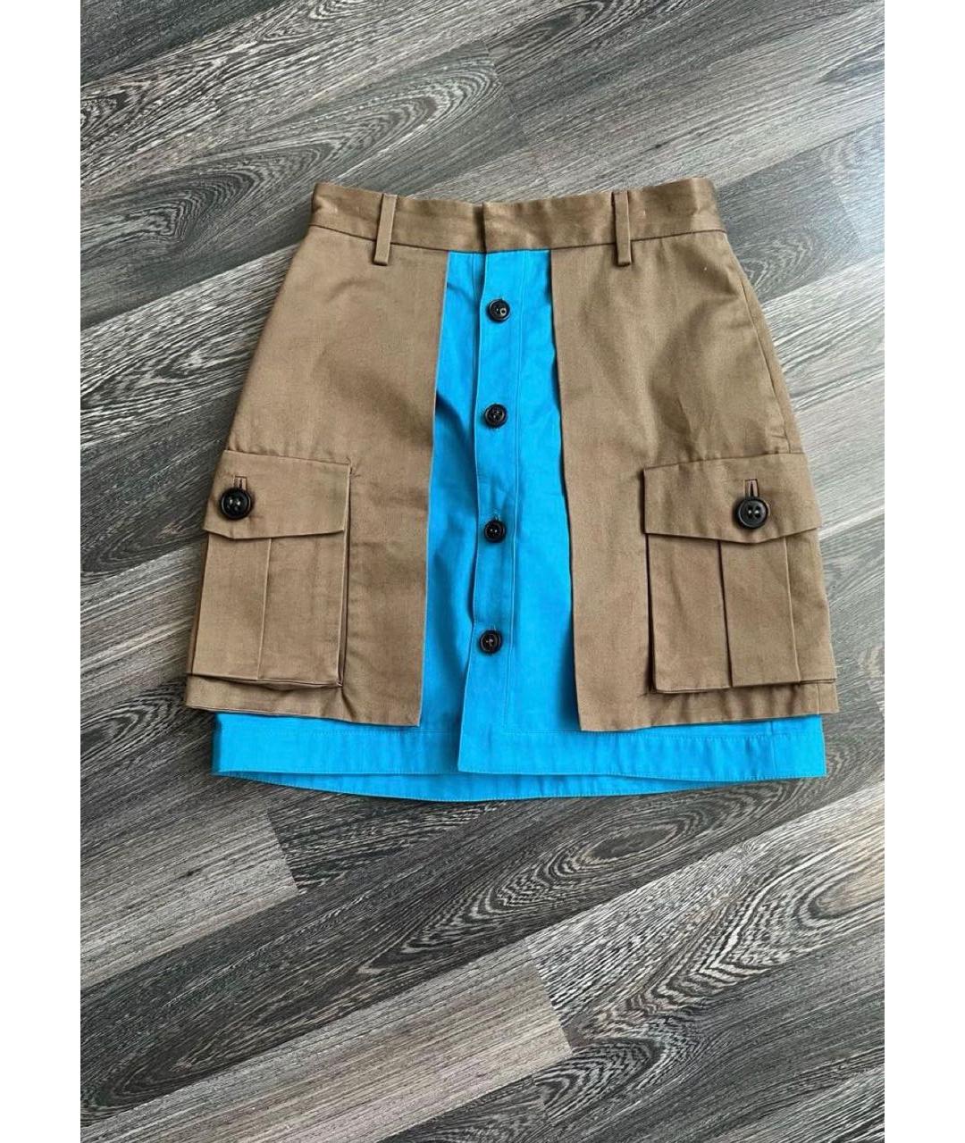 DSQUARED2 Коричневая хлопковая юбка мини, фото 2