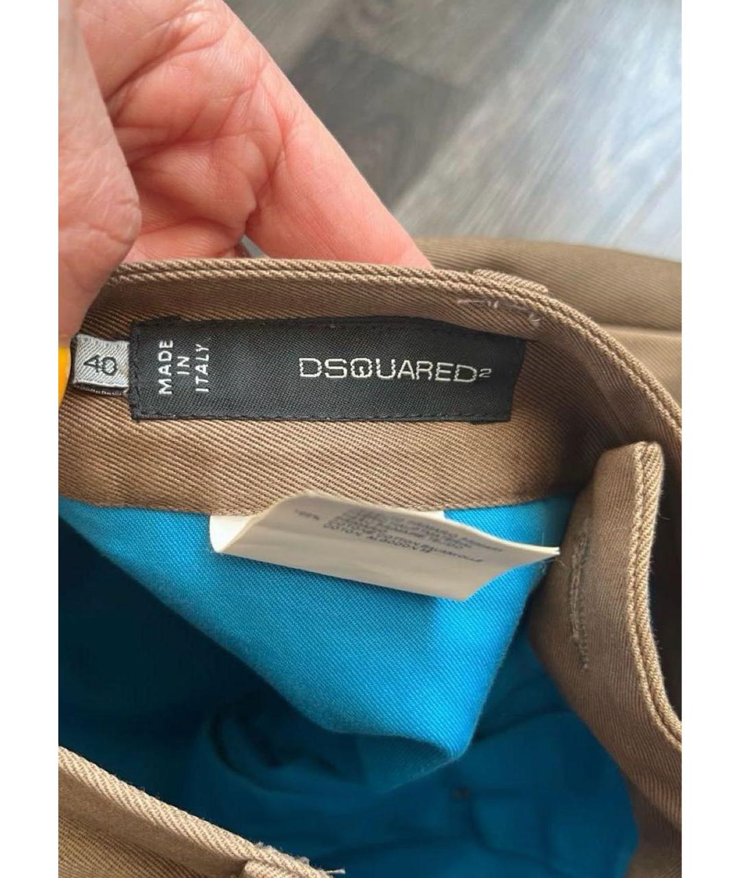 DSQUARED2 Коричневая хлопковая юбка мини, фото 4