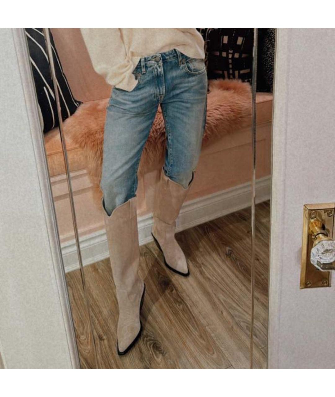 ANINE BING Бежевые замшевые сапоги, фото 7