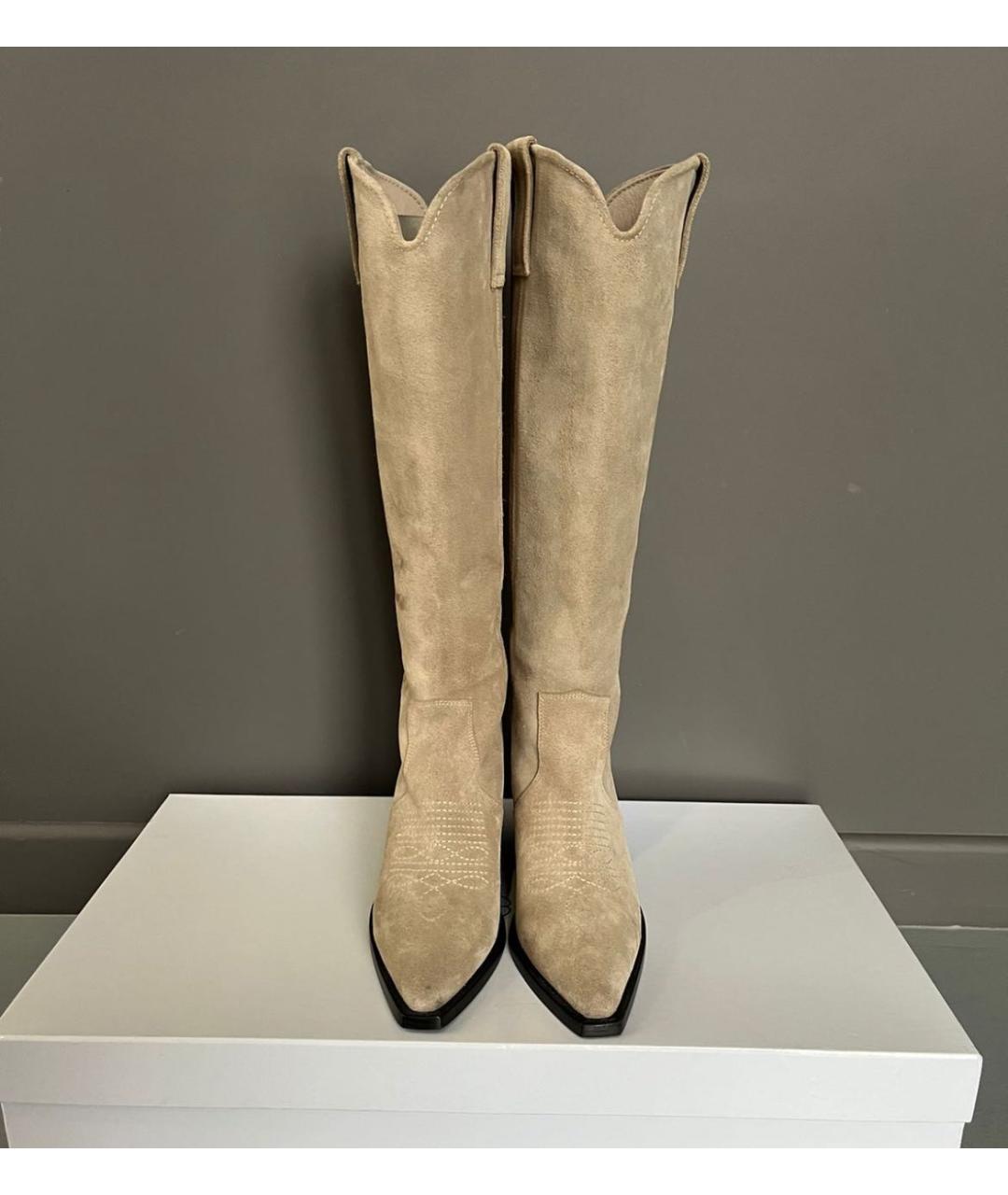 ANINE BING Бежевые замшевые сапоги, фото 2