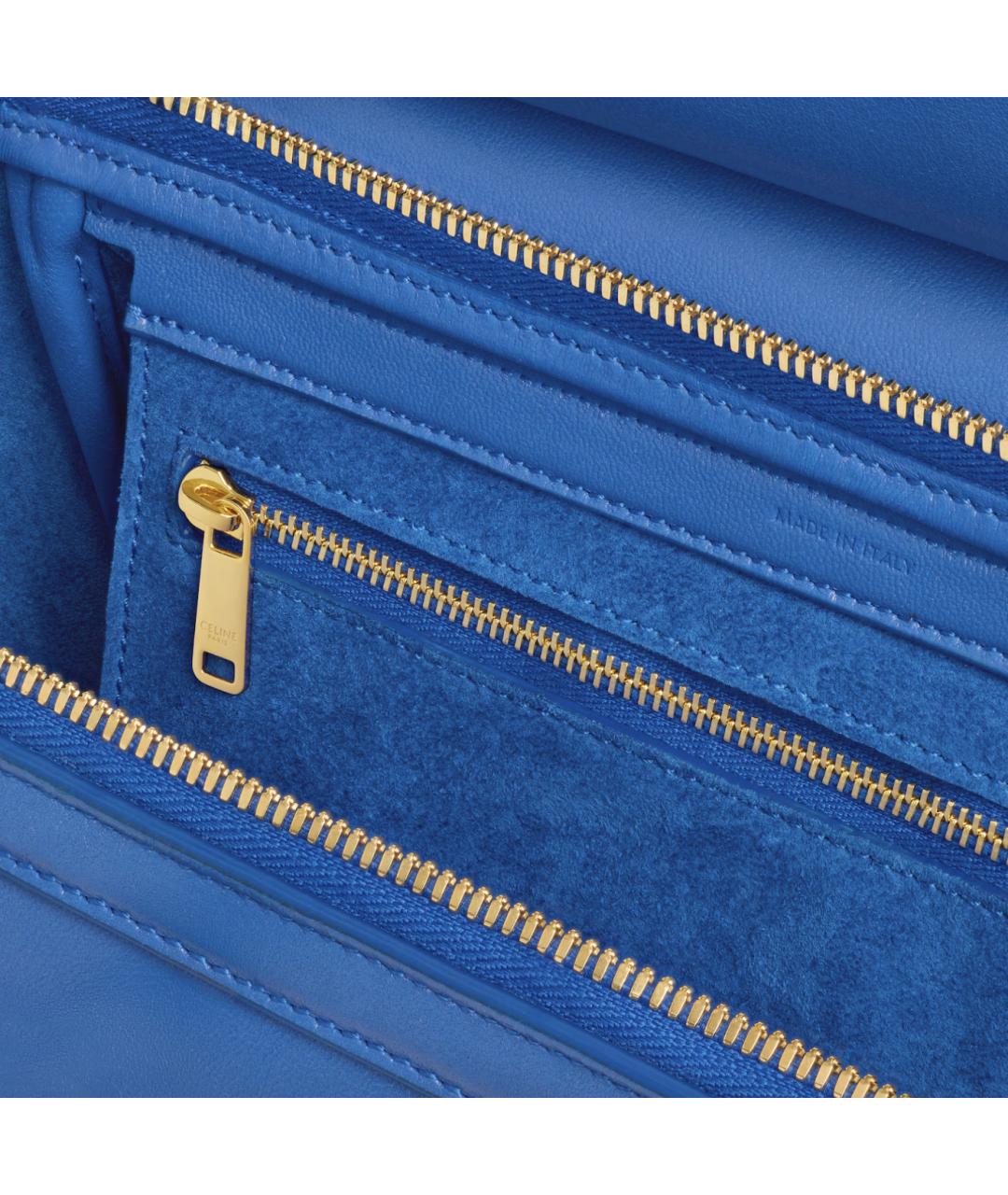 CELINE Голубая кожаная сумка тоут, фото 5