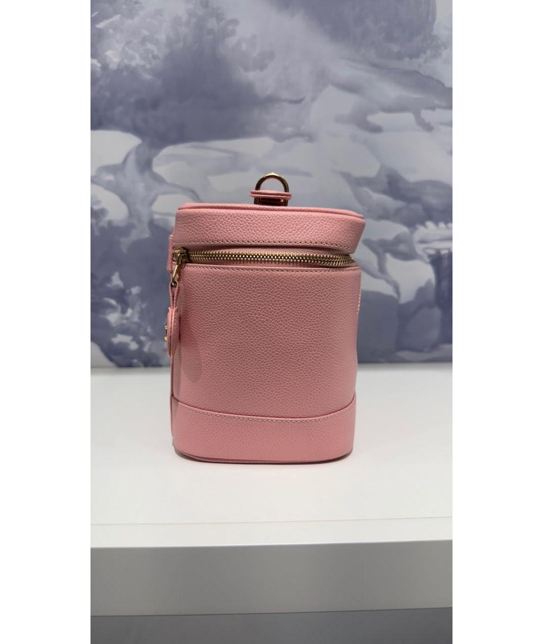 CHANEL Розовая кожаная сумка с короткими ручками, фото 3