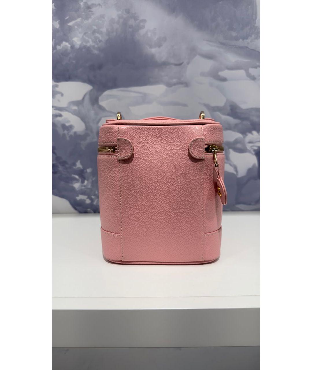 CHANEL Розовая кожаная сумка с короткими ручками, фото 4