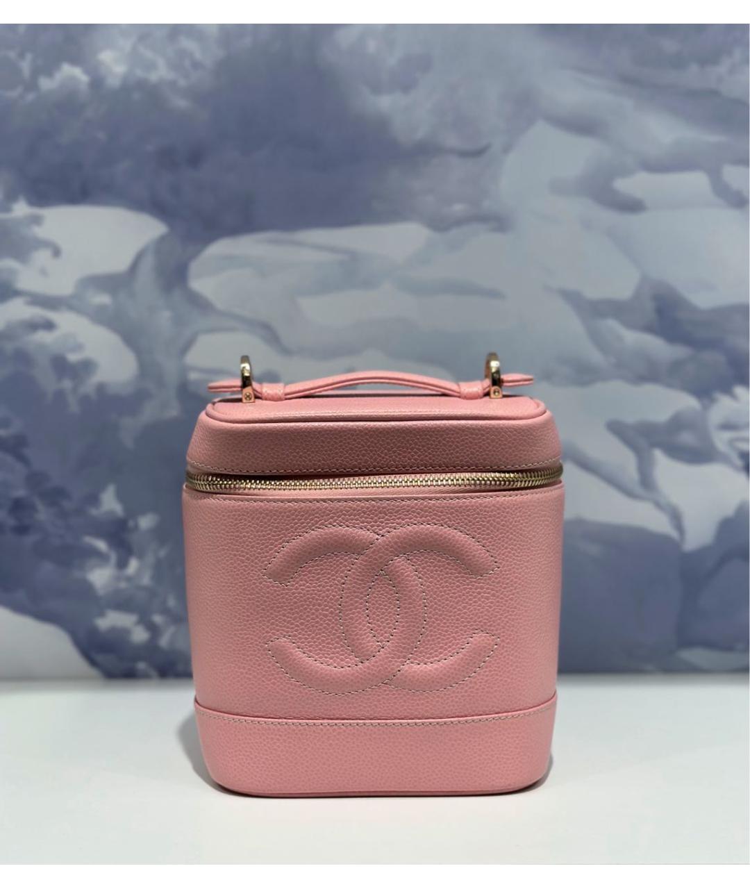 CHANEL Розовая кожаная сумка с короткими ручками, фото 6