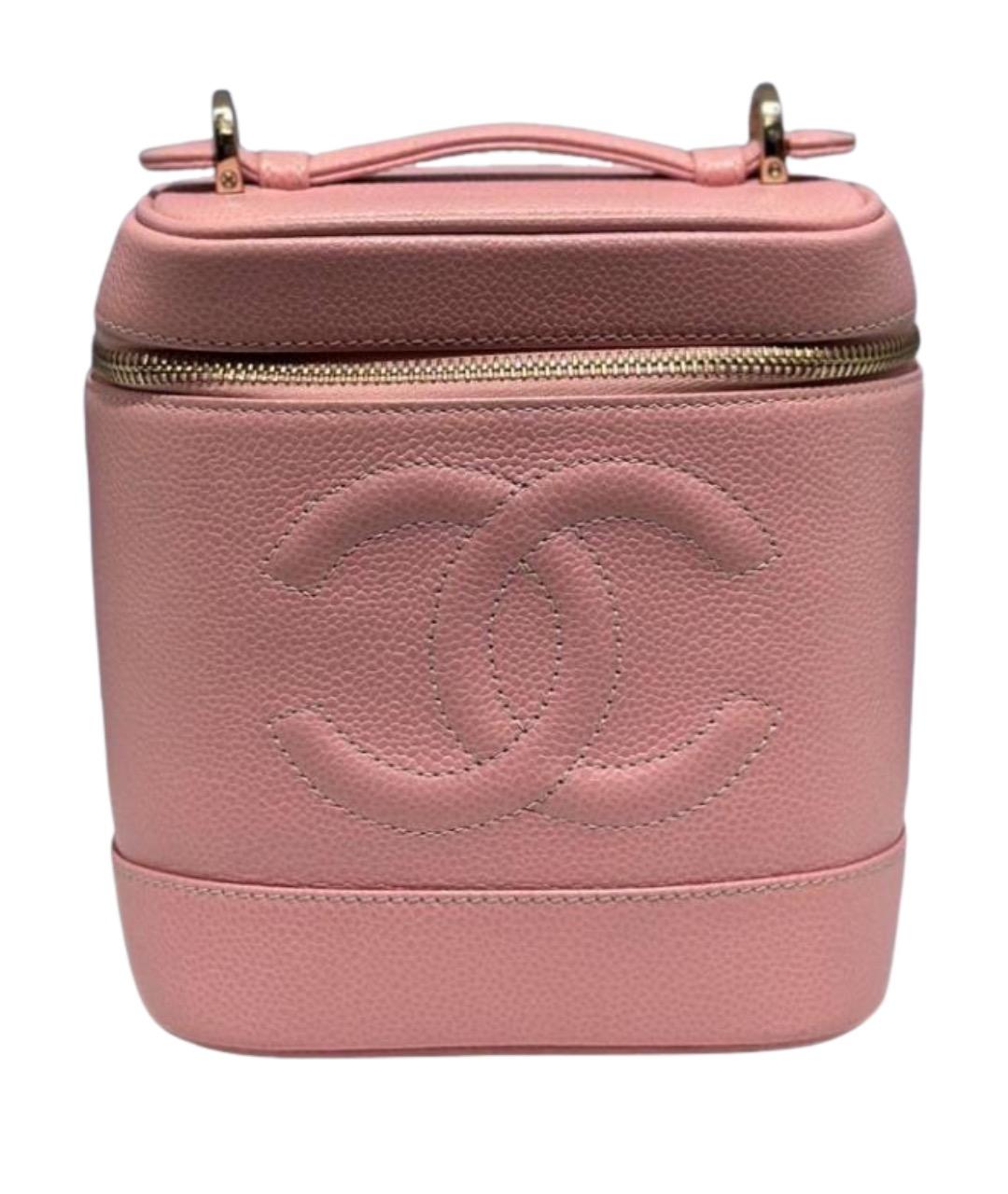 CHANEL Розовая кожаная сумка с короткими ручками, фото 1