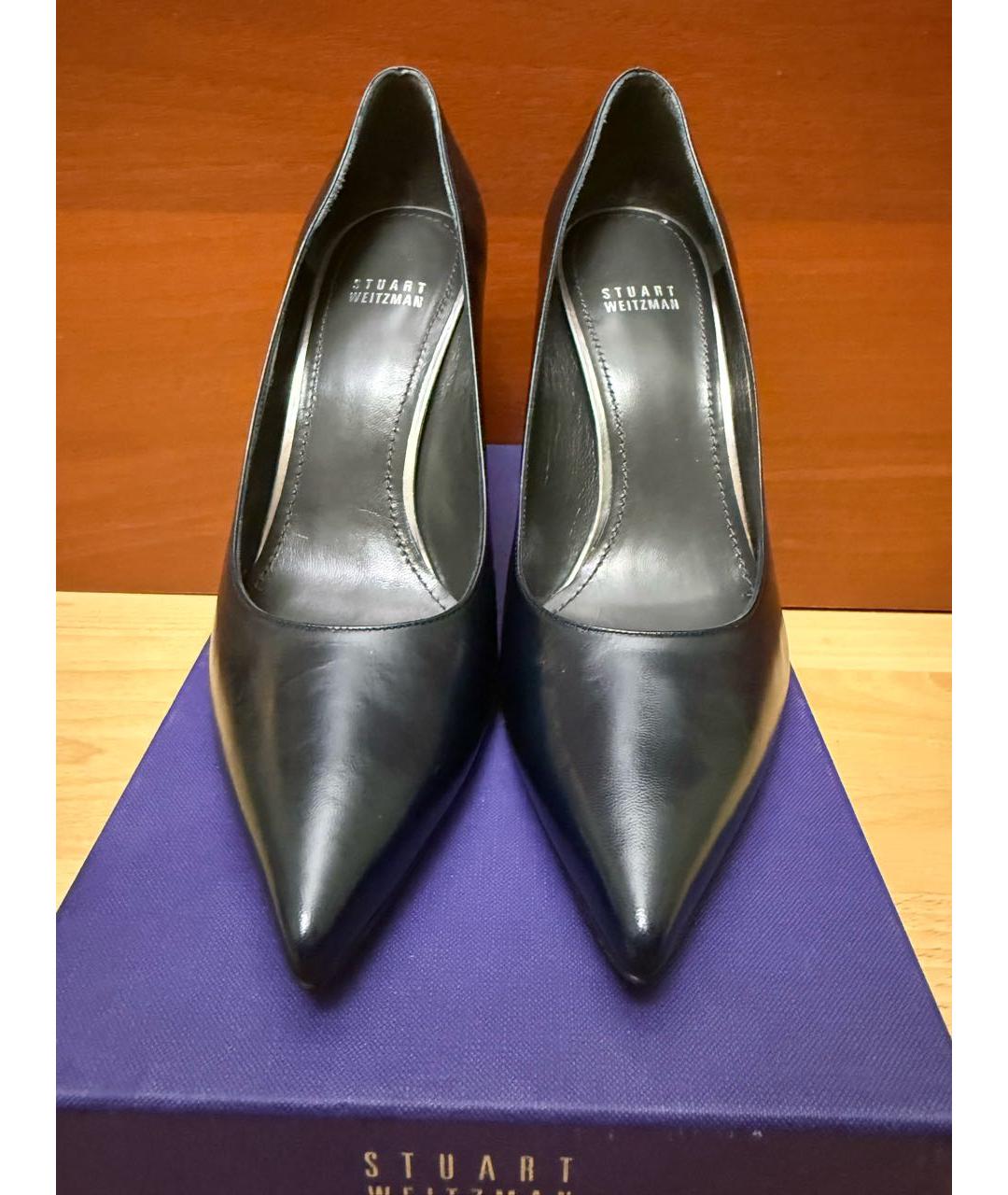 STUART WEITZMAN Темно-синие кожаные туфли, фото 2