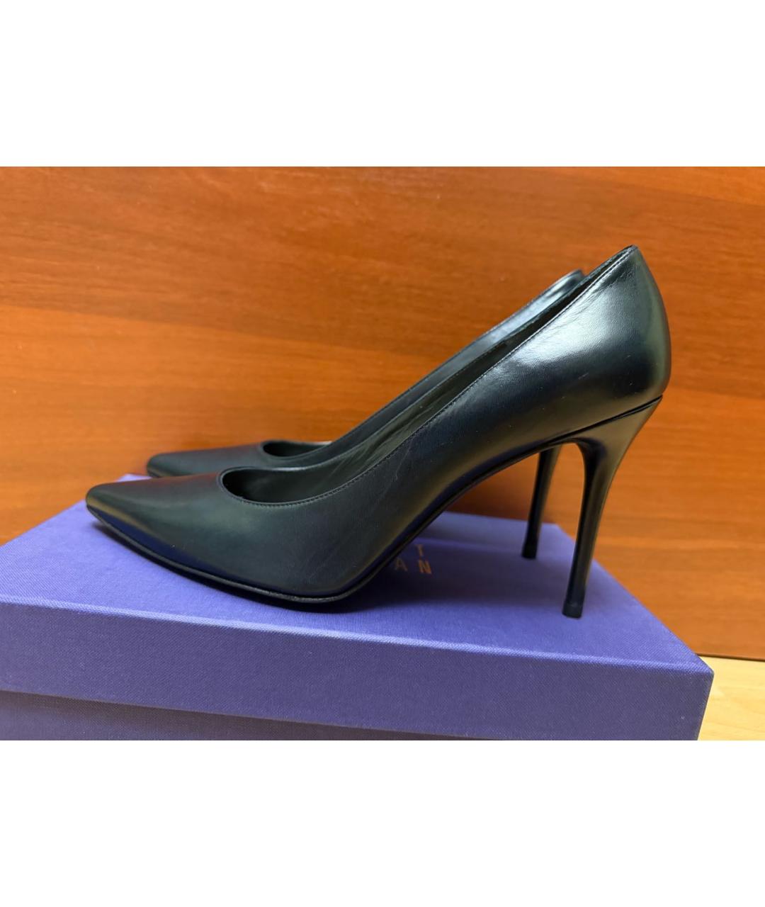 STUART WEITZMAN Темно-синие кожаные туфли, фото 8