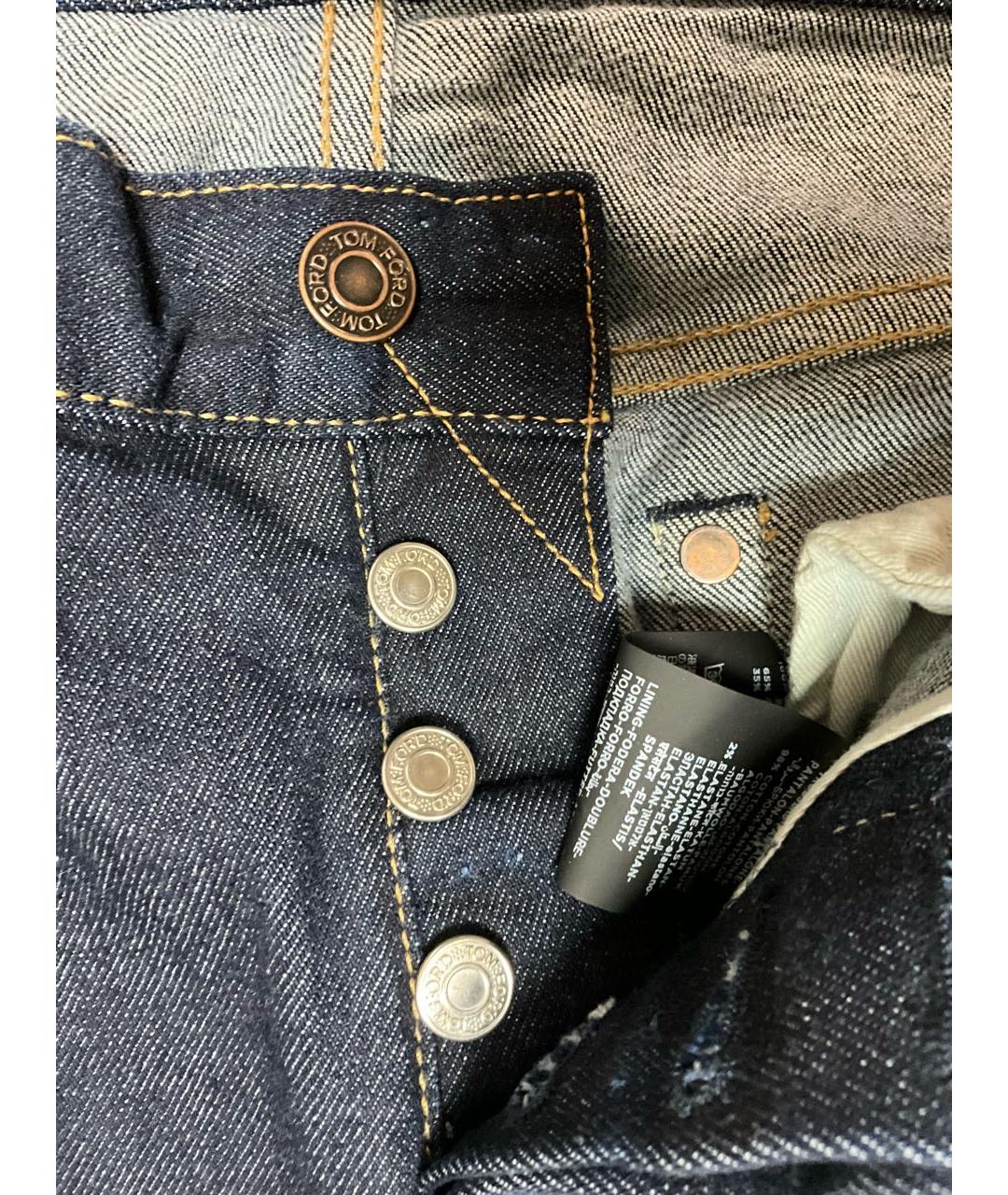 TOM FORD Темно-синие хлопко-эластановые джинсы скинни, фото 4