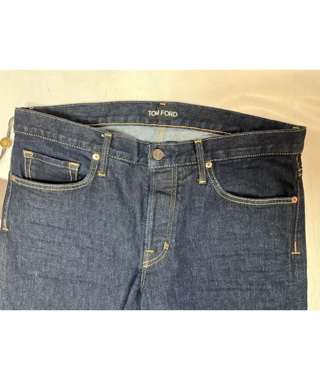 TOM FORD Темно-синие хлопко-эластановые джинсы скинни, фото 3