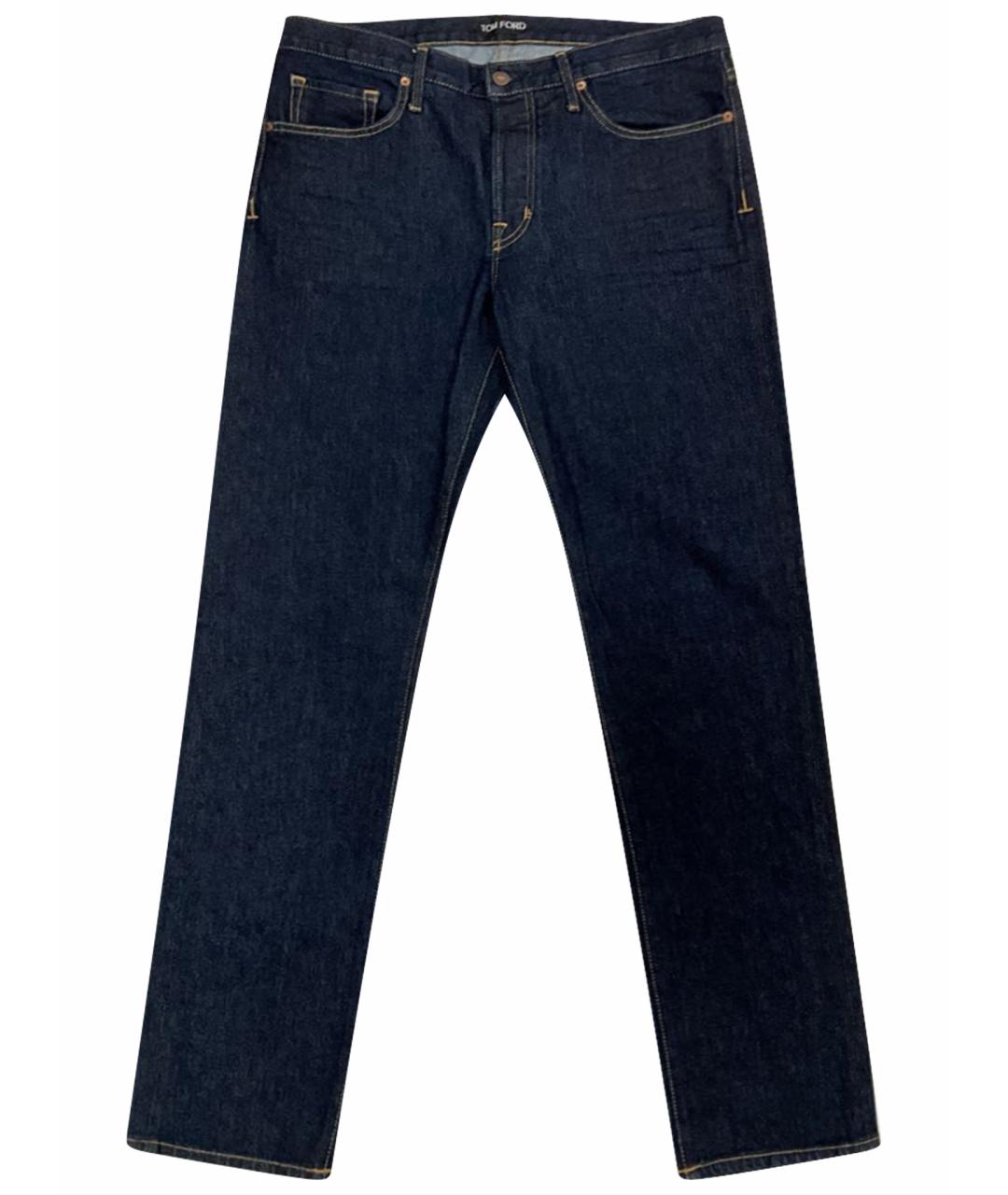 TOM FORD Темно-синие хлопко-эластановые джинсы скинни, фото 1