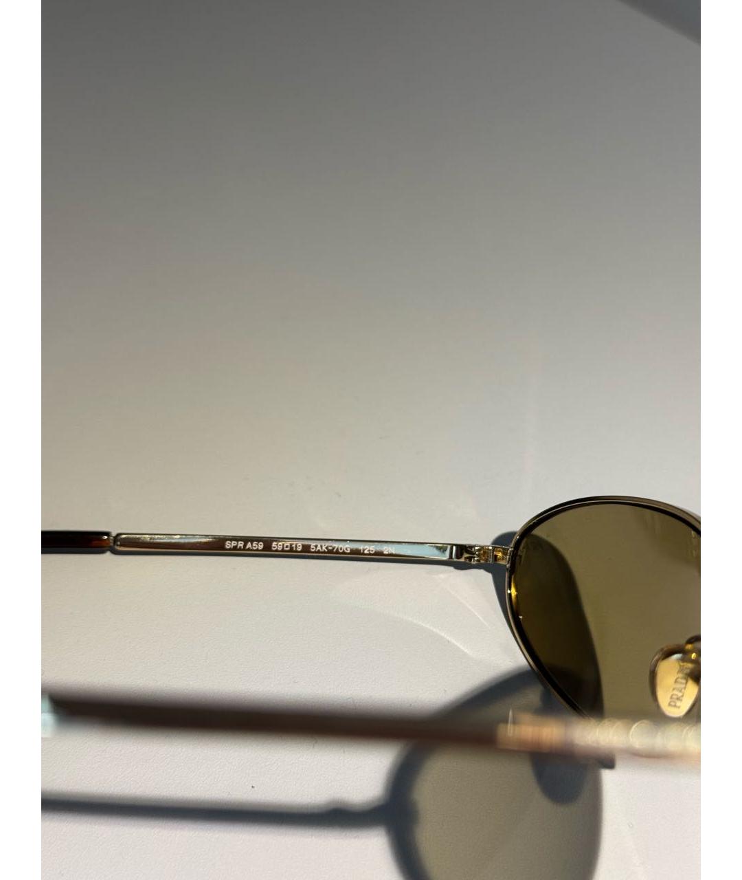 PRADA Коричневые металлические солнцезащитные очки, фото 6