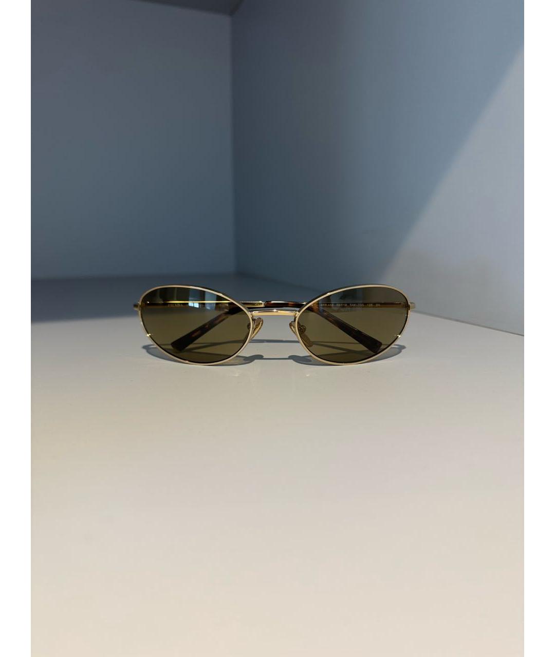 PRADA Коричневые металлические солнцезащитные очки, фото 7