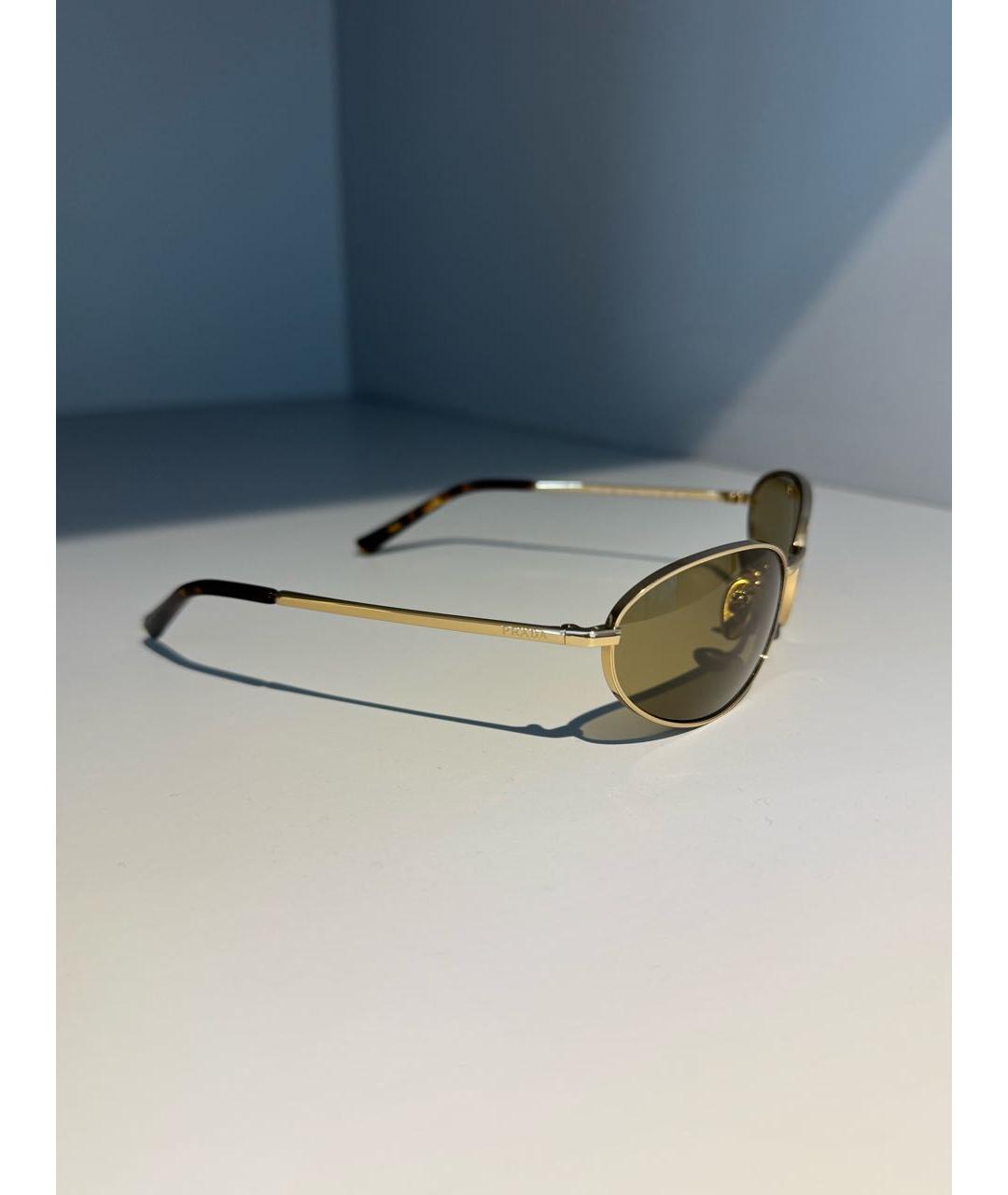 PRADA Коричневые металлические солнцезащитные очки, фото 2
