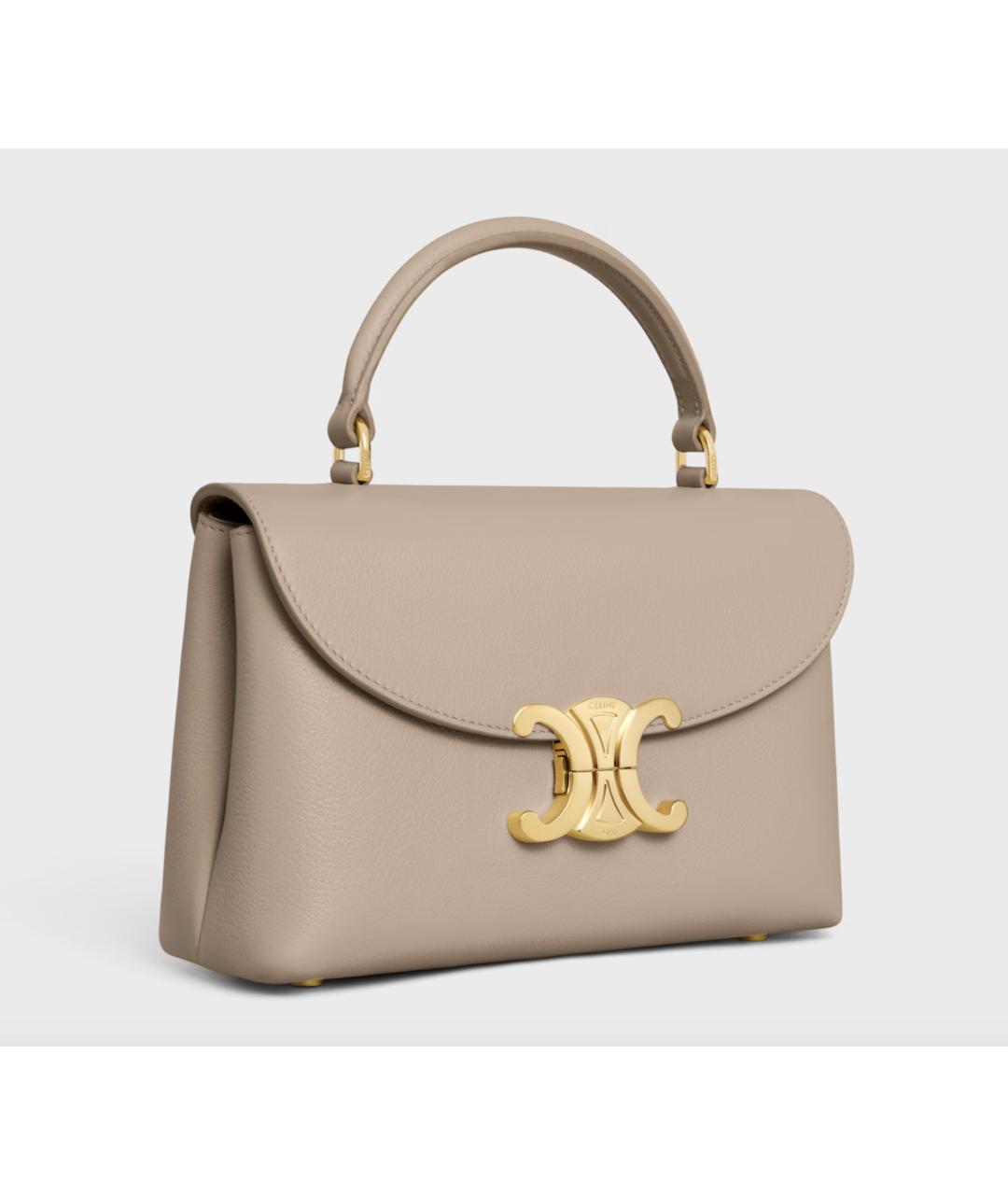 CELINE Бежевая кожаная сумка тоут, фото 2