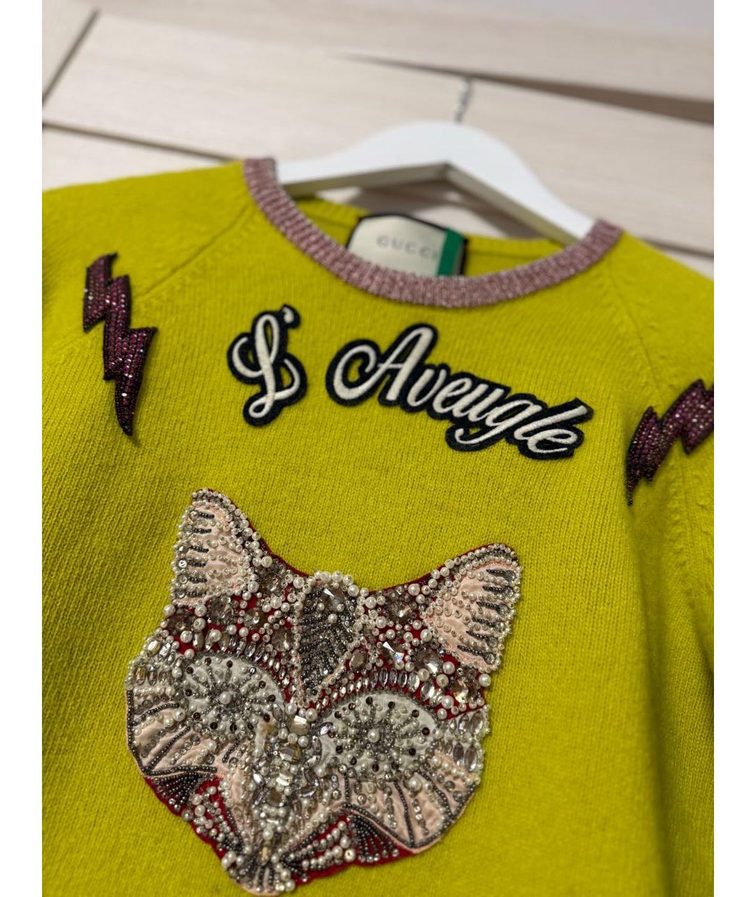 GUCCI Зеленый шерстяной джемпер / свитер, фото 3