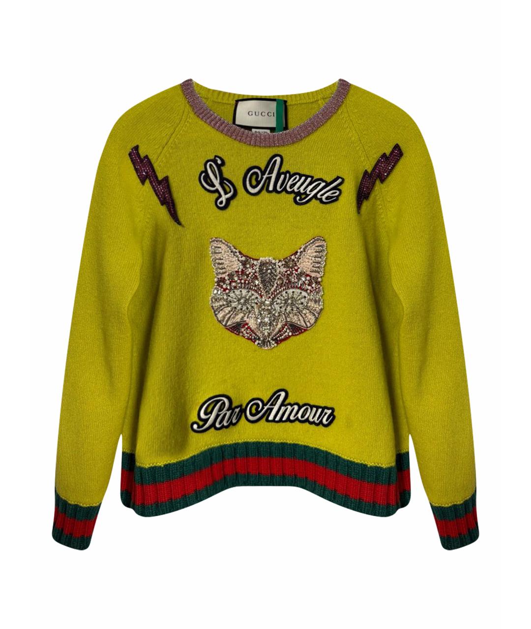 GUCCI Зеленый шерстяной джемпер / свитер, фото 1