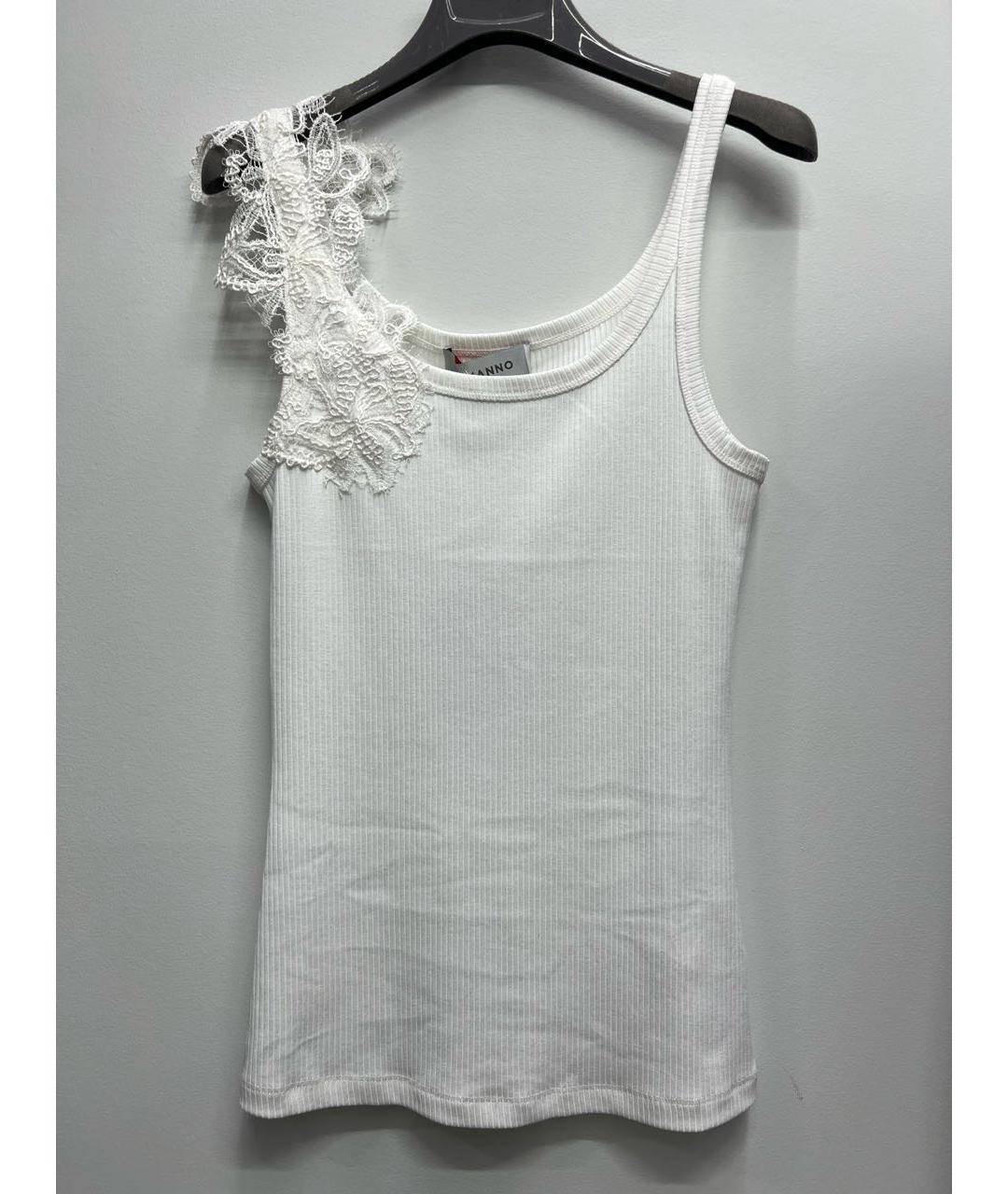 ERMANNO SCERVINO Белая хлопковая майка, фото 7