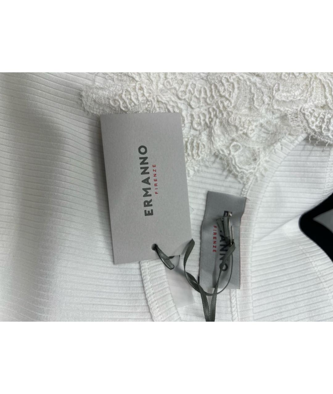 ERMANNO SCERVINO Белая хлопковая майка, фото 4