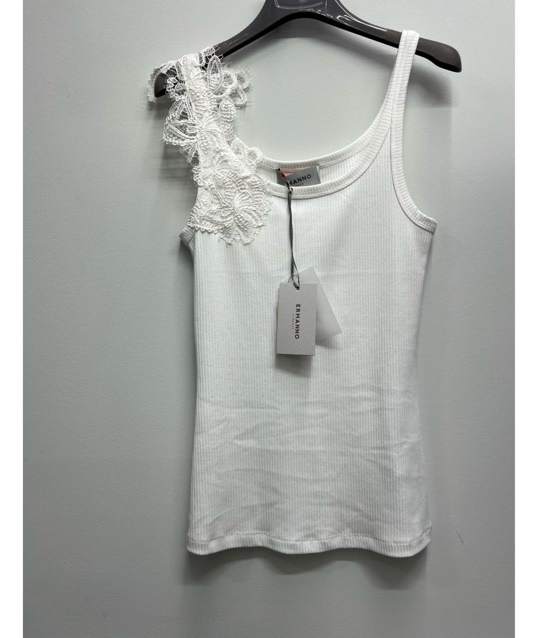 ERMANNO SCERVINO Белая хлопковая майка, фото 2