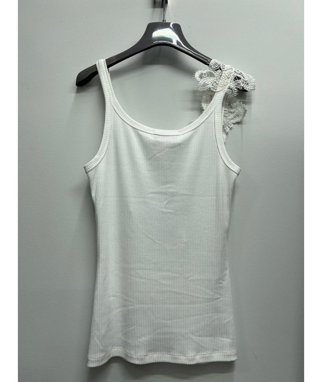 ERMANNO SCERVINO Белая хлопковая майка, фото 3